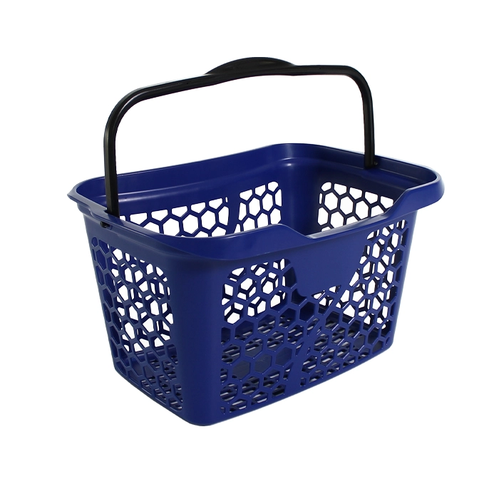 B28 plastic hand basket with handle in blue colour