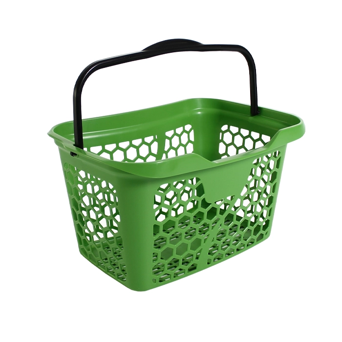 Plastic hand basket in green colour