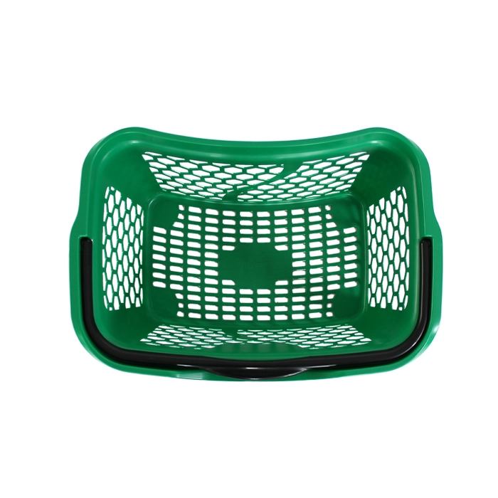 Green plastic hand basket