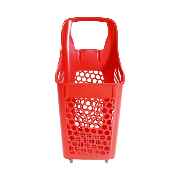 Rolling basket B90 in red colour front view