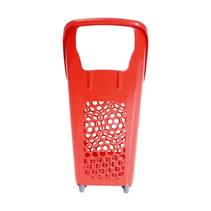 Rolling basket B90 in red colour rear view