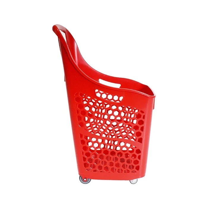 Rolling basket B90 in red colour side view