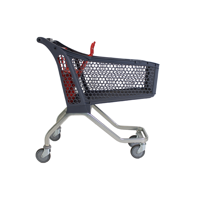 Profile view of shopping trolley