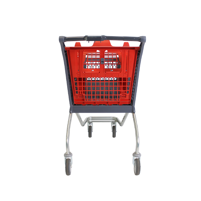 Back view of shopping trolley