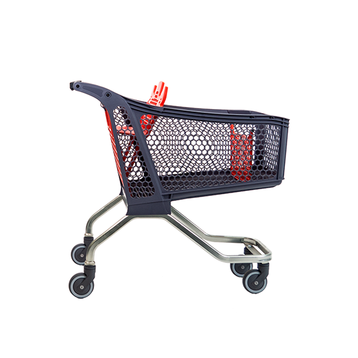 Profile view of shopping trolley