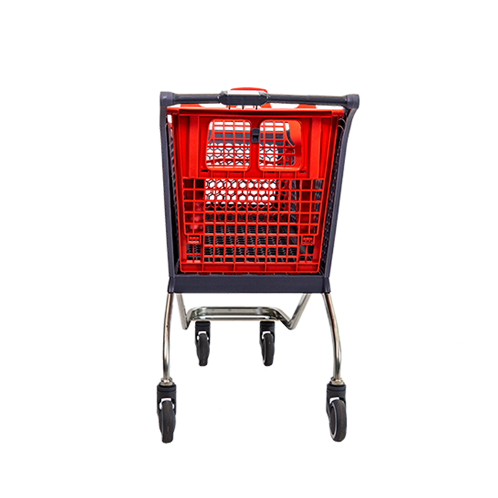 Back view of shopping trolley