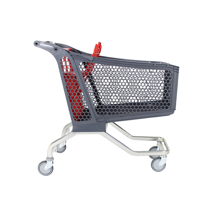 Profile view of shopping trolley