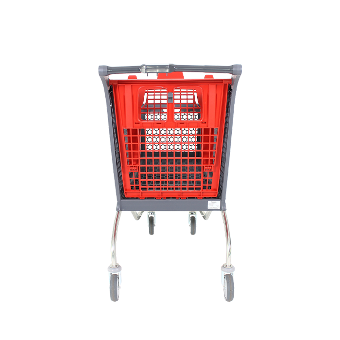 Back view of shopping trolley