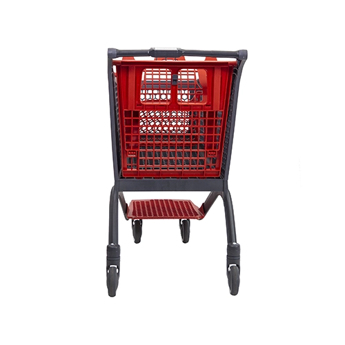 Back view of shopping trolley