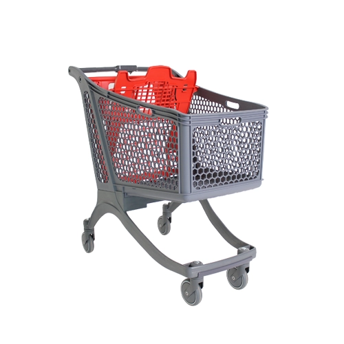 Carro de supermercado P180 en color gris y rojo