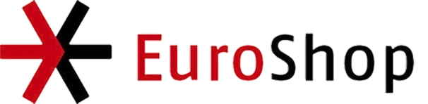 Logotipo de Euroshop para carros de supermercado y cestas con ruedas de plastico
